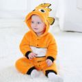 Qiletu New Spring And Autumn Flannel Single Layer Crawling Clothes For Infants And Young Children Cartoon Romper Jumpsuit_viptrois.com