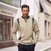 Men's Sweatshirt Contrast Color Pullover Sweater Independent Station Hot Selling V Neck Top Trend_viptrois.com