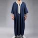 Elegant Embroidered Middle Eastern Thobe For Men – Breathable Polyester, Loose Fit, Traditional Design For Casual Wear (Green, White, Black, Navy)_viptrois.com