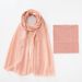 Women's Scarves Modal Solid Color Breathable Elastic Bucket Hat Plus Pearl Chiffon Same Color Scarf Headband 2 Piece Set_viptrois.com