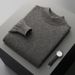 Pure Autumn Winter New Half Turtleneck Wool Sweater Men Thin Pullover Base Shirt Knitted Warm Long Sleeve Top Wholesale_viptrois.com