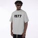Men's Clothing Short Sleeves Men And Women Small Neckline 1977 Pure Cotton T Shirt Loose White Five Point Sleeves Drop Shoulder Half Sleeves_viptrois.com