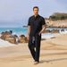 Men's Clothing Spring And Summer New Men's Clothing Men's Loose Casual Cotton And Linen Short Sleeved Trousers Suit_viptrois.com