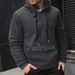 Men's Clothing Zip-Up Hoodie – Oversized Pocket Long Sleeve Sweatshirt (S-XXL) | Polyester Casual Pullover | Autumn Streetwear (Navy/Black/Charcoal)_viptrois.com
