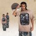 Men's Distressed Ripped Washed T-Shirt, American Style Trendy Short Sleeve Top_viptrois.com