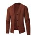 Loom 2024 Autumn Winter New Men's European And American Simple Solid Color Knitwear Trendy Cardigan Youth Knit_viptrois.com