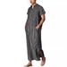 Men's Clothing Muslim Loose Striped Short Sleeved Robe Shirt_viptrois.com