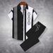 Men's Clothing Casual Outdoor Striped Men's Summer Trend All Match High Quality Shirt Print Short Sleeved Trousers Two Piece Suit_viptrois.com