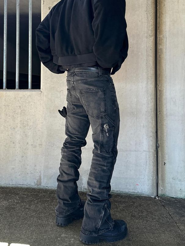 High Street Black Fashion Trend Men's Slim Fit Stretch Design Wholesale Jeans For Men_viptrois.com