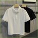 Men's Clothing Shirt Men's Short Sleeved Shirt Summer Ultra Thin New Style Fashionable Handsome Solid Color Trendy Casual Shirt Tops_viptrois.com