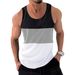 Men's Vest Stitching Contrast Color Sports Fitness Loose Running Vest_viptrois.com