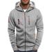 Men's Zip-Up Hoodie – Slim Fit Pullover With Side Pockets, Lightweight Poly-Cotton Blend For Gym & Casual Wear (White, Gray, Black, Navy) – S To Xxxl_viptrois.com