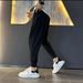 Men's Clothing Black Warrior Loose Skinny Casual Pants Summer Thin Ice Silk Slit Nine Point Pants Men's Fashionable And Handsome Harem Pants_viptrois.com