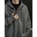 Retro Grey Hooded Sweater Men's Autumn And Winter Casual Versatile Knitted Sweater_viptrois.com