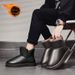Winter Snow Boots Men's New Fur Integrated Warm Piled Thickened Leather Waterproof Casual Sports Cotton Shoes_viptrois.com