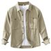 Workwear Solid Color Long Sleeved Shirt Men's Casual Versatile Artistic Loose Top Jacket_viptrois.com