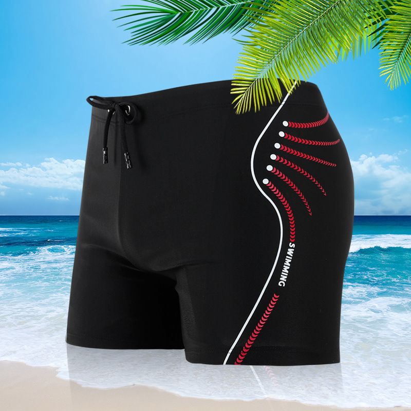 Man's clothing Men's swimming shorts Swimsuit stylish flat Angle offset plus size hot spring swimming shorts_viptrois.com