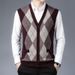 Men's Wool Blend V-Neck Sleeveless Vest - Stylish & Versatile Knit Cardigan For Casual & Smart Wear_viptrois.com