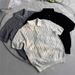 Men's Clothing Polo Collar Short Sleeved Twisted Knit Sweater New Spring And Summer Retro Texture Light Mature Style Black Ribbed Simple Top_viptrois.com