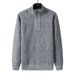 Men's Casual Knit Sweater – Relaxed Fit, Stand Collar, Solid Color Pullover (Light Gray/Dark Gray/Burgundy/Blue/Coffee)_viptrois.com