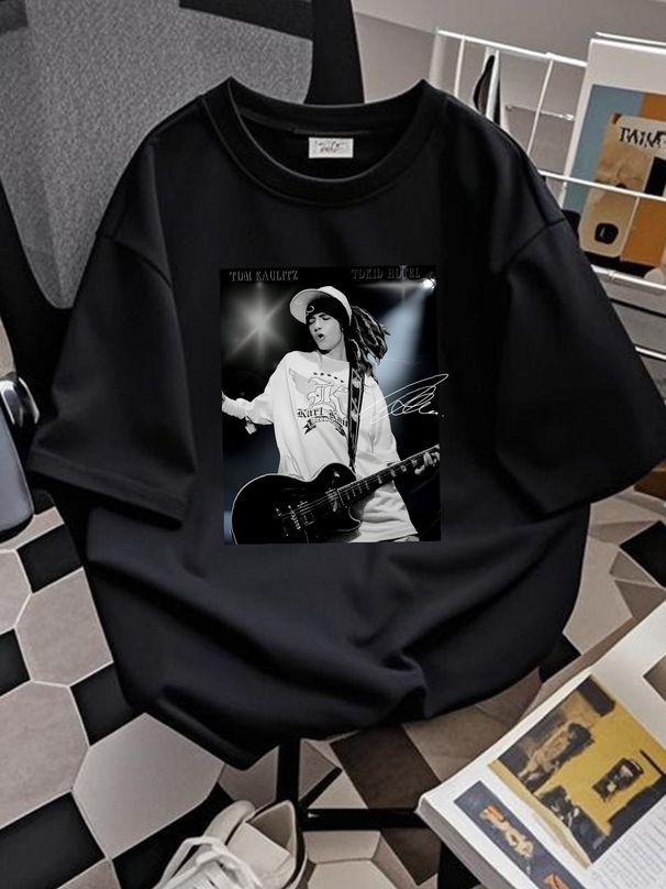 Tom Kaulitz Tokio Hotel Signature Cotton Gift For Fan Unisex T-shirt S4511 Breathable Casual Top For Everyday Wear Homme Soft Fashion Comfortable_viptrois.com
