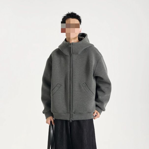 Autumn New American Style Heavyweight Light Luxury Simple Sweatshirt High-End Unisex Niche Casual Trendy Cool Jacket_viptrois.com