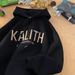Retro Letter Print Hoodie – Oversized Fleece-Lined Unisex Sweatshirt (M-5XL, Black/Stone Grey/Beige/Navy)_viptrois.com