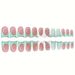 Duckbill Long False Nails - Sweet Cool Star & Water Drop Design, Gradient Nail Art, European & American Style_viptrois.com