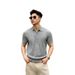 Men's Clothing Men's Mercerized Cotton Shirt Laoqian Style High Quality Knitted Short Sleeve Casual Summer Light Luxury Turn Down Collar T-Shirt_viptrois.com