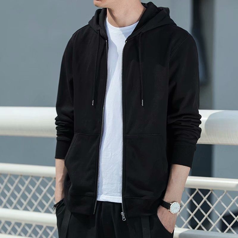 Pure Pure Men's Cardigan Sweatshirt Spring Autumn 2024 New Zipper Hoodie Youth Couple Plus Size Hooded Jacket Coat_viptrois.com