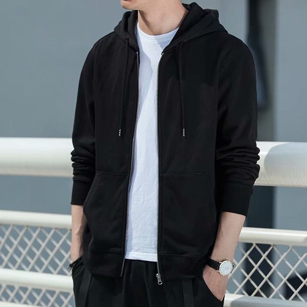 Pure Pure Men's Cardigan Sweatshirt Spring Autumn 2024 New Zipper Hoodie Youth Couple Plus Size Hooded Jacket Coat_viptrois.com