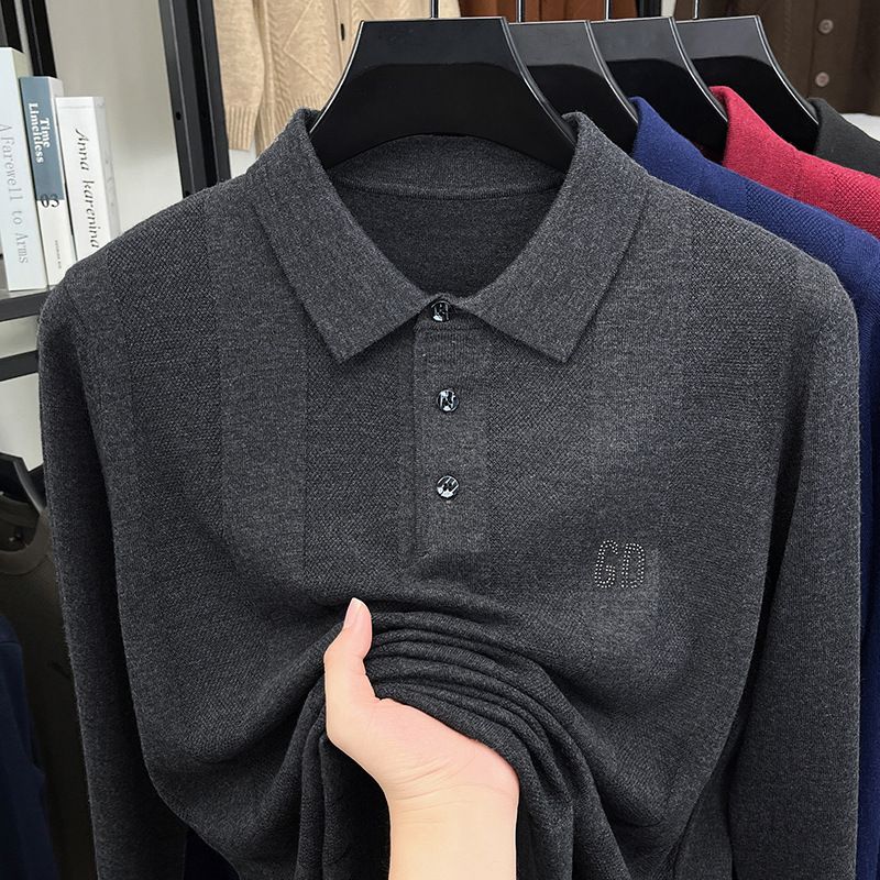 Men's Lightweight Wool Blend Knit Sweater - Long Sleeve Crewneck Pullover For Fall, Casual & Layering (Classic Dad Style)_viptrois.com
