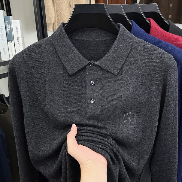 Men's Lightweight Wool Blend Knit Sweater - Long Sleeve Crewneck Pullover For Fall, Casual & Layering (Classic Dad Style)_viptrois.com
