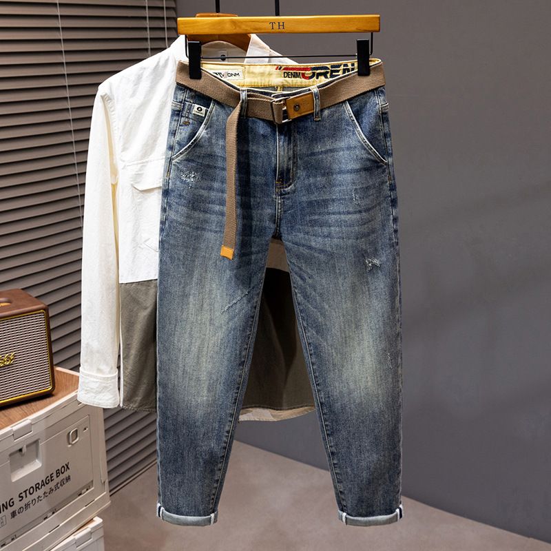 Large Size Men's Clothing New Spring And Summer Thin Jeans Men's Quality Big Cow Retro Slim Denim Trousers Men's Cross-border_viptrois.com