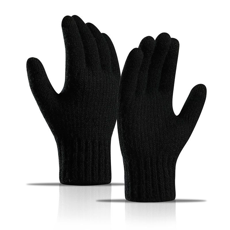 Warm gloves alpaca knit and fleece thick touch screen gloves for men_viptrois.com