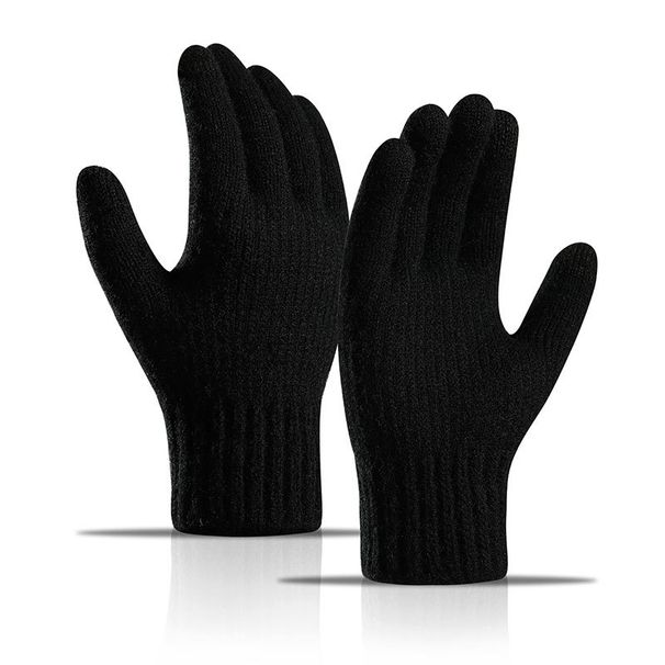 Warm gloves alpaca knit and fleece thick touch screen gloves for men_viptrois.com