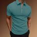 Men's Half-Zip Polo Shirt – Breathable Cotton Blend, Short Sleeve Casual & Sporty Top For Summer_viptrois.com