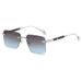 Men's Sunglasses Metal Frame New Style Frameless Diamond Cut Sunglasses Fashionable And High End Simple Sunglasses_viptrois.com