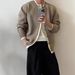 Autumn Winter Knitted Cardigan Korean Dongdaemun Simple Round Neck Long Sleeve Lazy Layered Sweater Jacket For Men High_viptrois.com