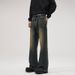 Menswear & Archer0603 & Retro High Street Trendy Brand Vibe American Style Jeans Floor Length Dad Jeans Slightly Flared Loose Pants_viptrois.com