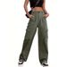 "Women's Stylish Mini Pocket Cargo Pants – Loose Fit Wide Leg Trousers For Everyday Comfort & Trendy Looks"_viptrois.com