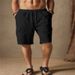 Men's Multi-Pocket Cargo Shorts - Linen-Cotton Blend Drawstring Waist Casual Outdoor Shorts For Summer_viptrois.com