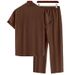 Men's Clothing Thin Breathable Short Sleeved Shirt Suit Men's Striped Three Quarter Sleeve Two Piece Suit_viptrois.com