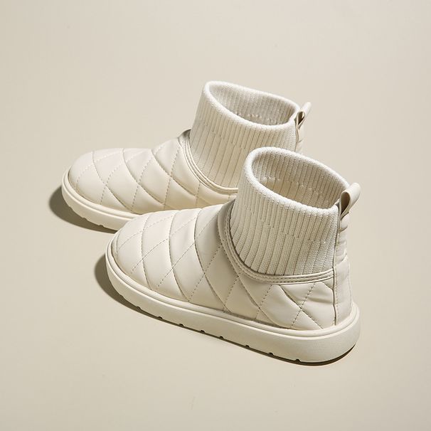 Women's Winter Snow Boots With Faux Fur Lining, Slip-On Round Toe Casual Shoes, Waterproof Synthetic Leather Upper, Non-Slip Rubber Sole_viptrois.com