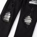Men's Clothing Fashion Brand High Street Men's Slim Ripped Silver Patch Men's Jeans Men's Pants Small Feet_viptrois.com