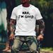 Men's Casual Short Sleeve Cotton T-Shirt Soft Breathable Tee With Letter Print Loose Fit For Streetwear Everyday Comfort (S-XXXL, Multiple )"_viptrois.com