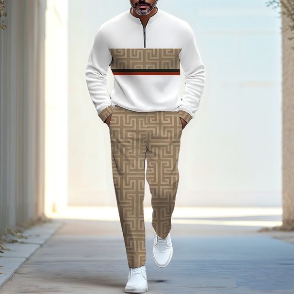 BOY 2025 Cross-Border European And American Clothing 3D Printed Outfit Set Casual High-End Feel Men's Suit Autumn Winter_viptrois.com
