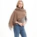 Unisex Scarf women's polyester wool tassel solid color scarf shawl dual use_viptrois.com