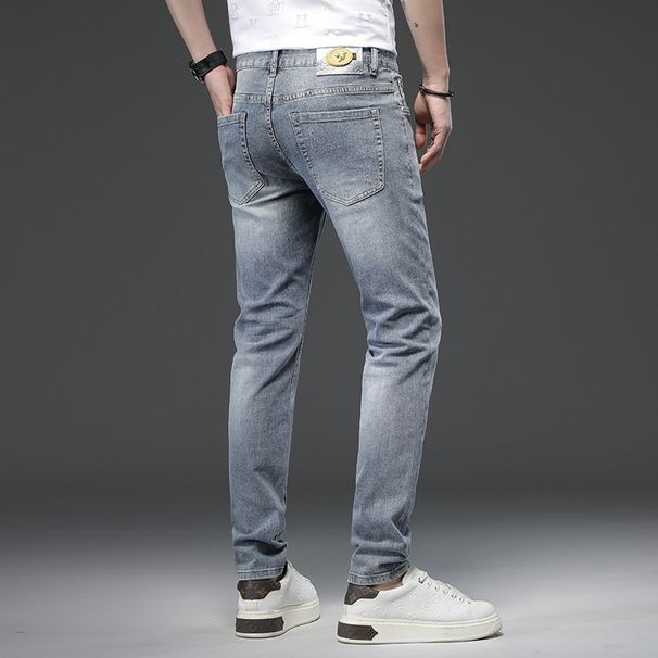 Loom 2022 Spring New European And American Trendy Brand Jeans Skinny Embroidered Men's Stretch Denim Long Pants_viptrois.com
