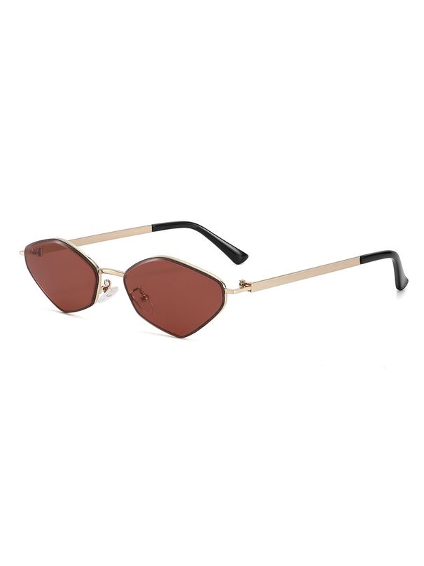 Fashion Diamond Shaped Small Metal Frame Sunglasses Simple Beach Sunshade Sunglasses Sunglasses Female T1372_viptrois.com
